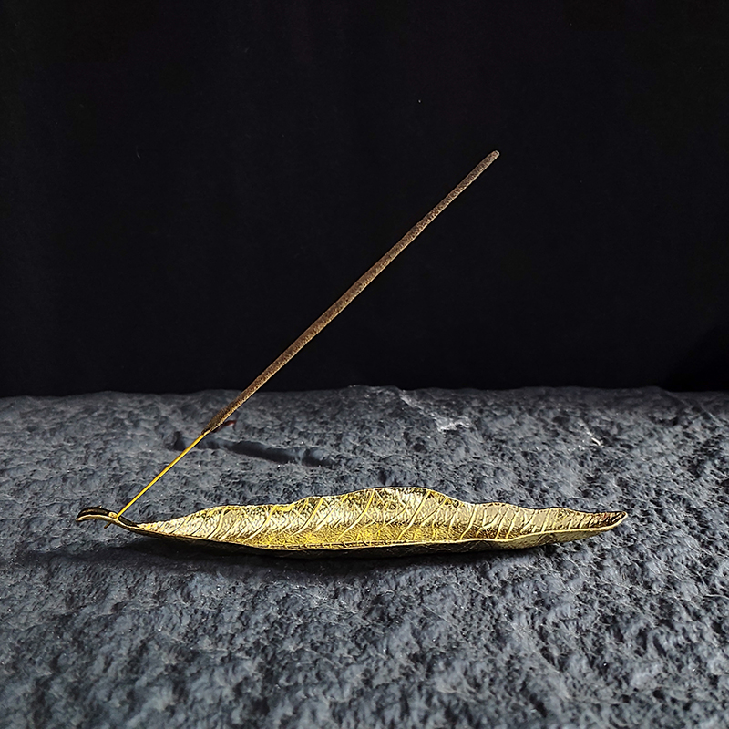 Home Fragrance Incense Sticks - 21cm 길이의 명상용 향꽂이, 금색 샌달우드