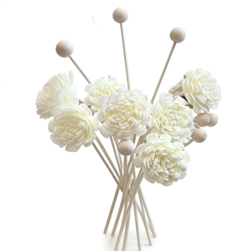 Home Fragrance Diffuser Sticks - 10개 인조 꽃 라탄 리드 향기