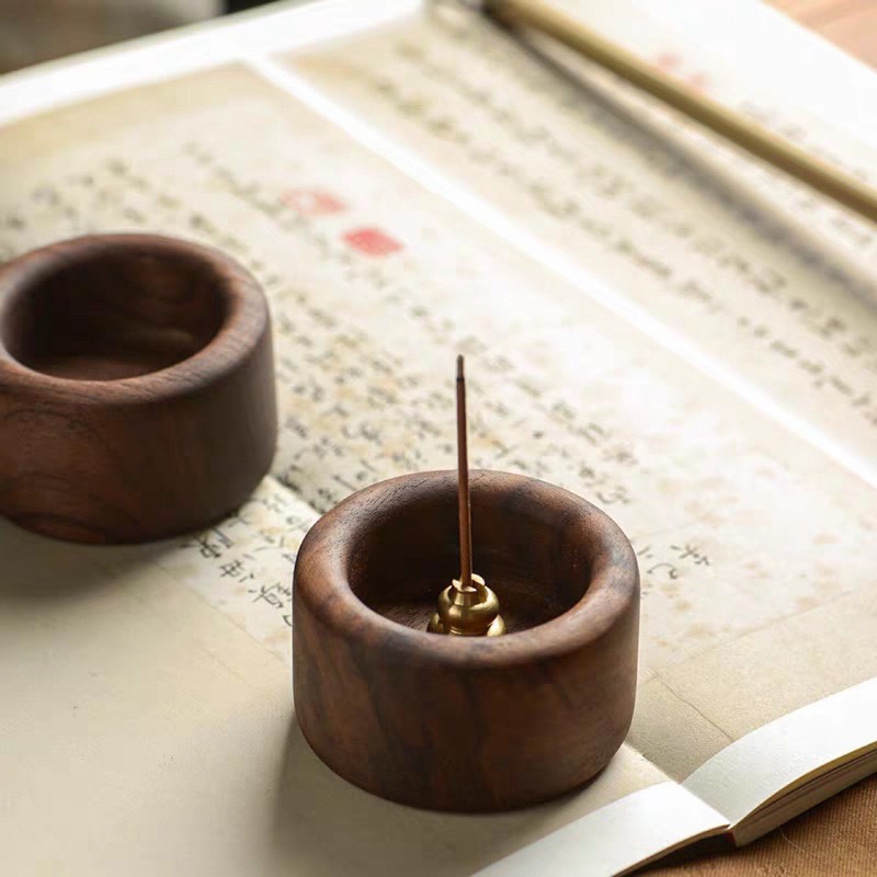 1개입 블랙 월넛 원목 향꽂이 - 백단향 아가우드 스틱 - Home Fragrance Incense Sticks 리뷰 및 가격