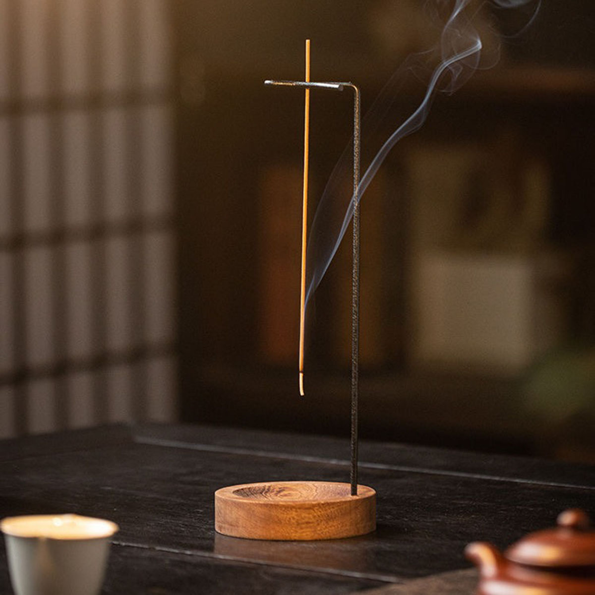 창의적인 거꾸로 된 향로 향꽂이 나무 원형 향 트레이  - Home Fragrance Incense Sticks 리뷰 및 가격