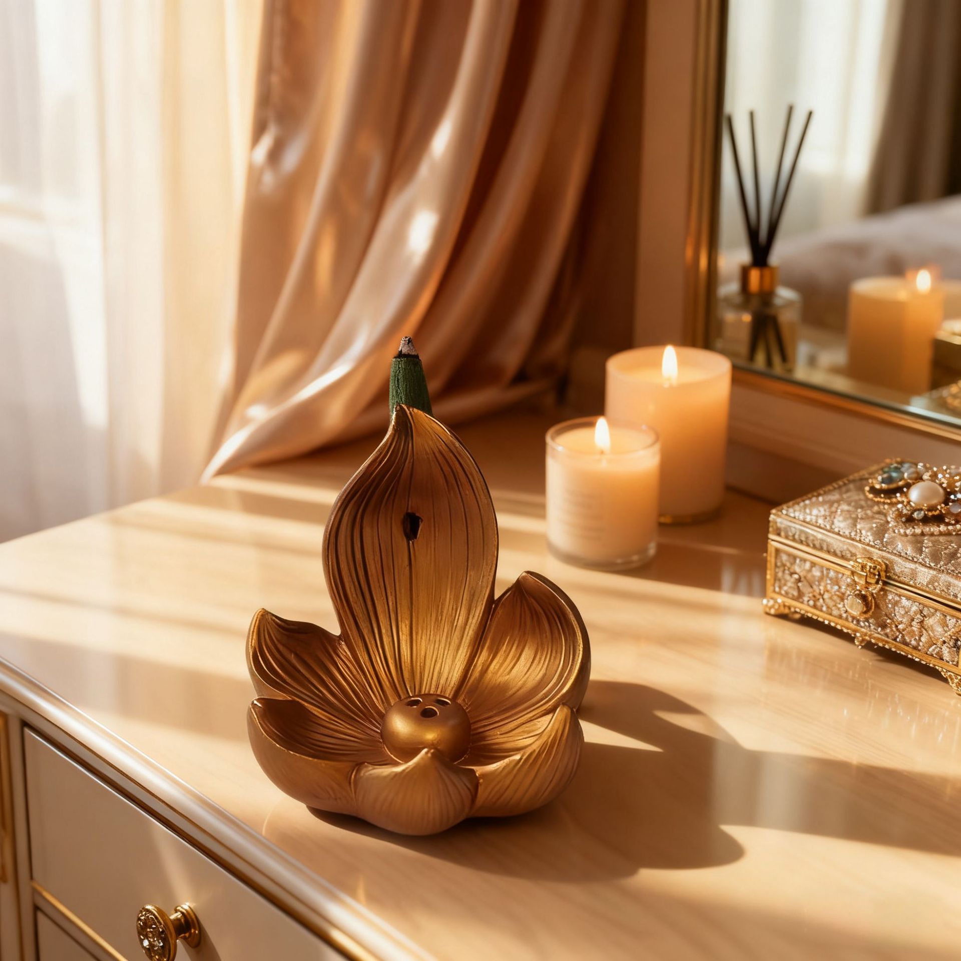 수지 연꽃 향꽂이 홀더 (스틱용) 수제 핑크 꽃 향 재 - Home Fragrance Incense Sticks 리뷰 및 가격