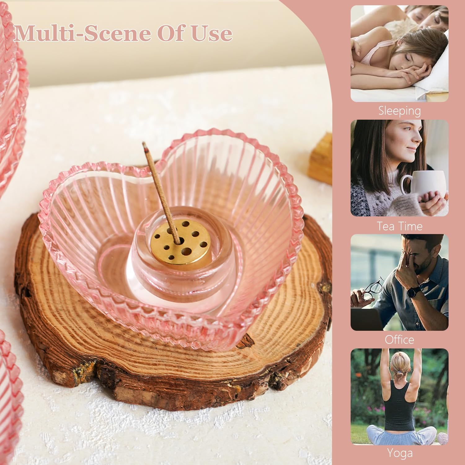 유리 팔로산토 홀더 향꽂이 하트 모양 향 버너 재받이  - Home Fragrance Incense Sticks 리뷰 및 가격