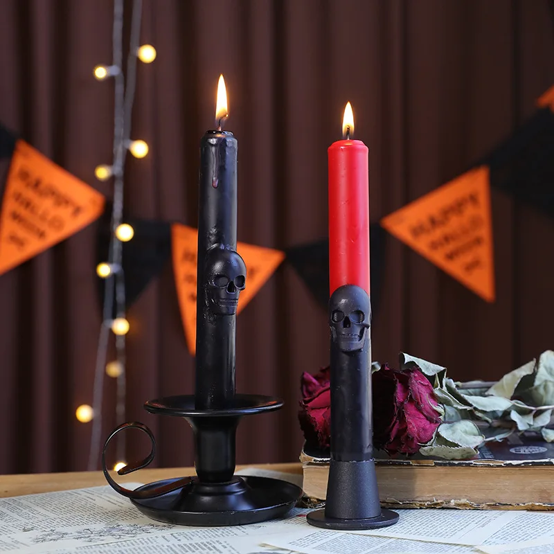고딕 해골 테이퍼 양초 가을 할로윈 검은 양초 밀랍 소 - Beeswax Taper Candle 리뷰 및 가격
