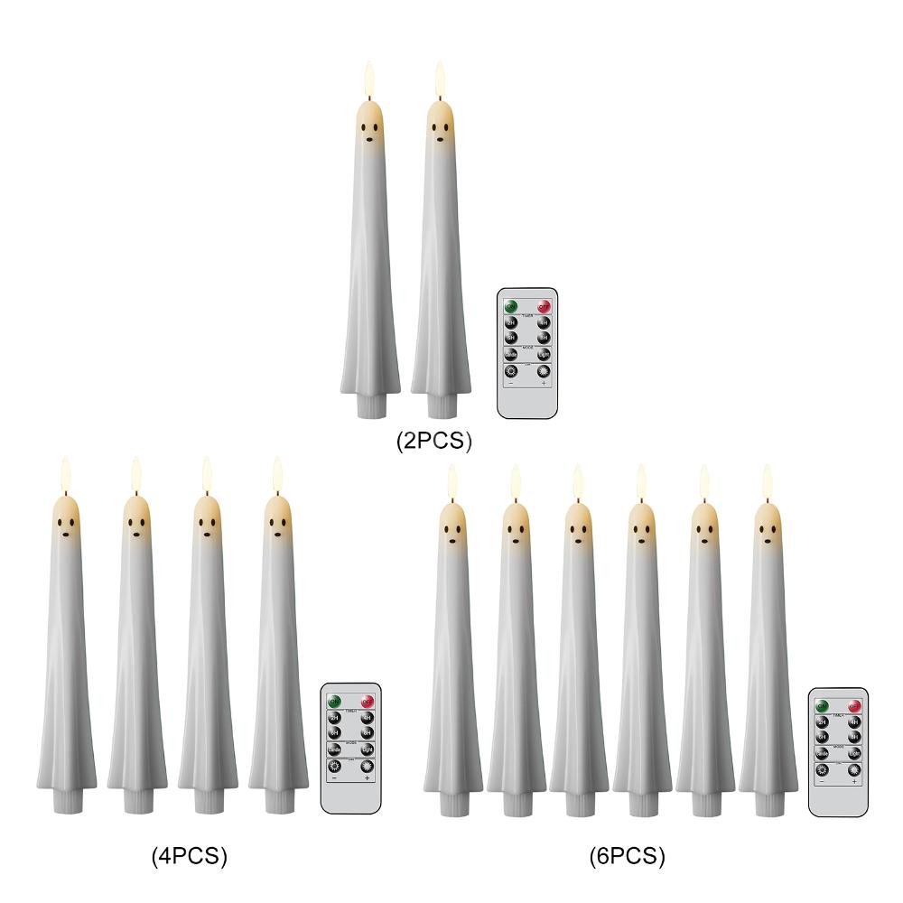 C5 유령 모양 유령 테이퍼 양초 배터리 작동 무불꽃  - Beeswax Taper Candle 리뷰 및 가격